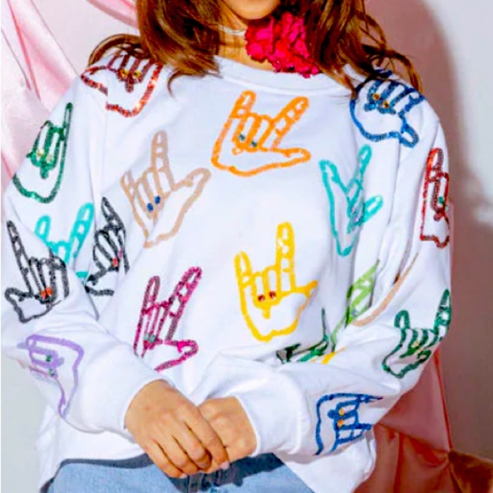 multi Color Hand Sweatshirt